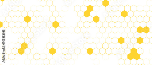 Yellow Hexagon Background . Abstract Honeycomb Pattern Design for web, wallpaper, app or print