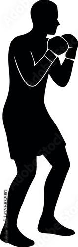 Silhouettes of people standing including a girl woman and man
