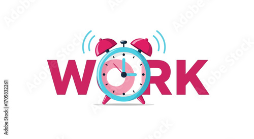 Alarm clock rings to signal start of the workday.