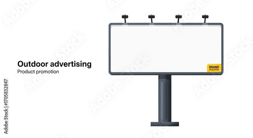 Blank billboard for outdoor advertising and product promotion on a clear white background.