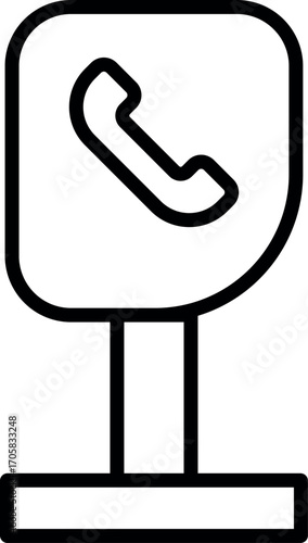 Motorway Emergency Telephone Service Icon Vector. Telephone Service Logo.