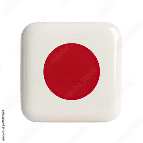 Free Download Japanese 3D flag round emblem isolated on transparent background - GFXLoad