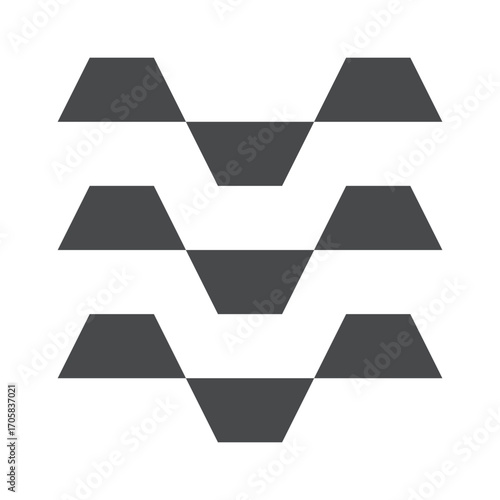 Trapezoid abstract black geometric pattern