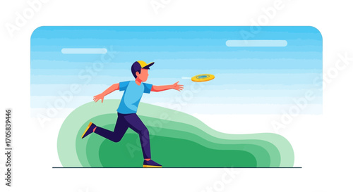 A Young Person Plays A Field Sport, Throwing A Frisbee Disc Outdoors, Having Fun