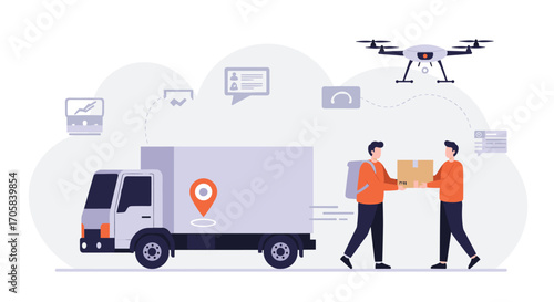 Efficient delivery network: drone and truck collaboration in modern logistics