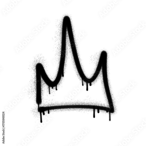 Hand Drawn Spray Paint Crown Icon – Urban Graffiti Style Design