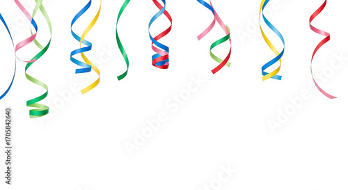 Vibrant, swirling ribbons of various colors cascade against a striking black background.