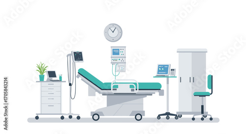 Modern healthcare room with advanced medical equipment