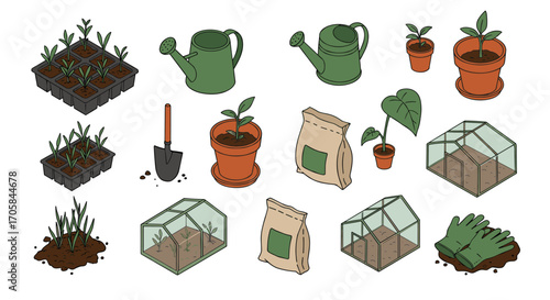 Home gardening essentials: tools, plants, and greenhouses for indoor growth