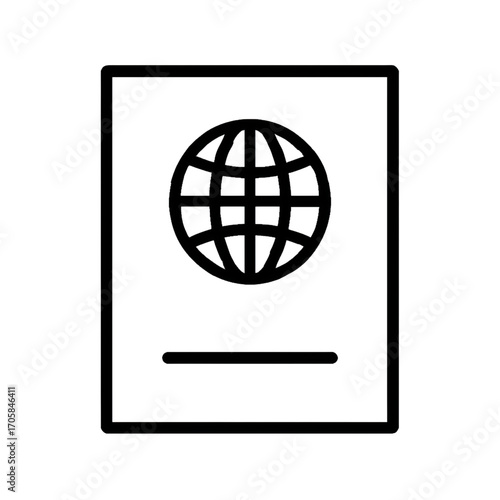 Passport globe travel document illustration