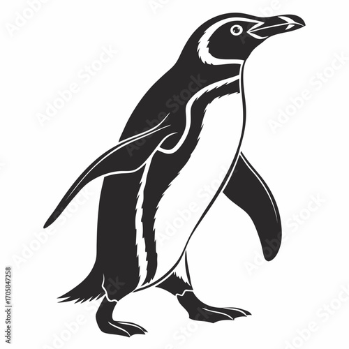 penguin vinyl ready vector illustration