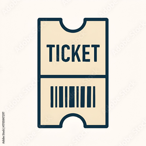 Travel ticket barcode pass illustration icon