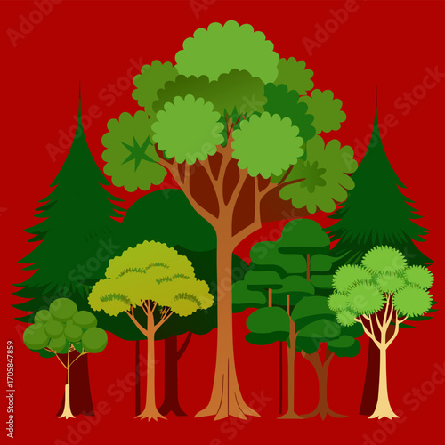 “Big Green Tree Vector Set – Natural Forest Collection”
