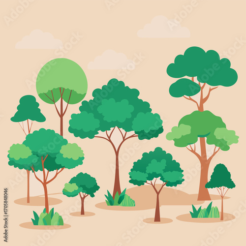 “Big Green Tree Vector Set – Natural Forest Collection”