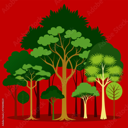 “Big Green Tree Vector Set – Natural Forest Collection”