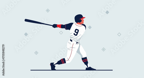Baseball Player Delivering Powerful Swing At Bat During A Dynamic Competitive Game