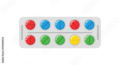 Colorful Pill Dispenser with Daily Dosage.