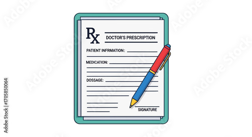 Doctors Prescription Pad with Pen for Medical Treatment.