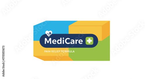 Colorful Medicare Health Insurance Card with Branding and Design.