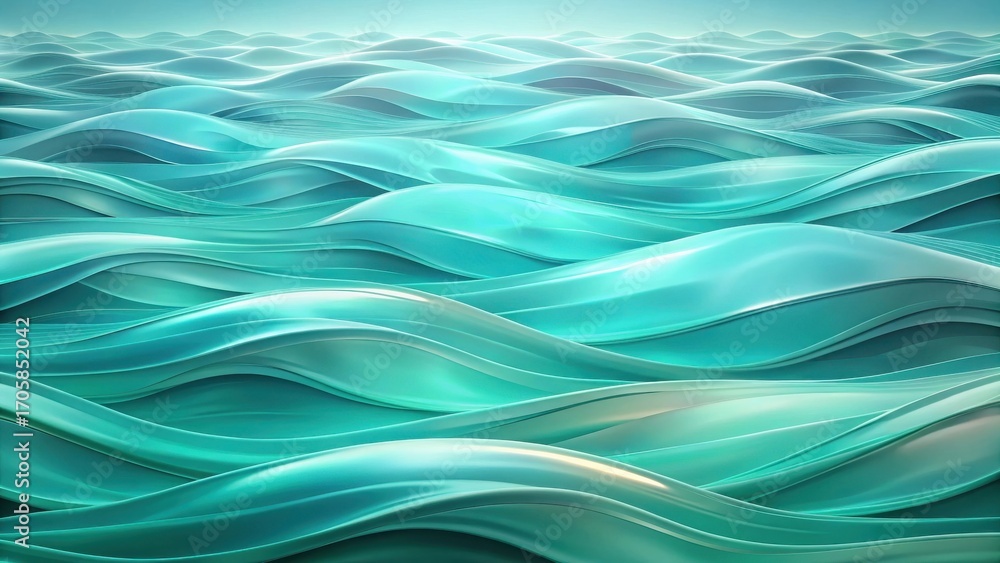 Fototapeta premium Abstract Teal Ocean Waves Serene and Smooth Water Surface Texture