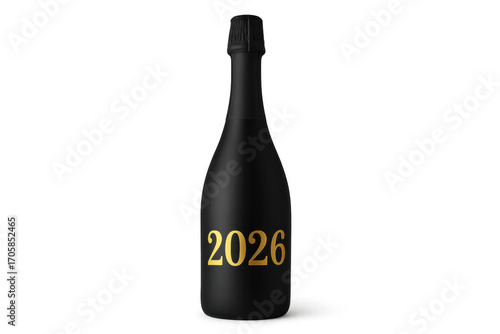 Wallpaper Mural Black champagne or wine bottle celebrating new year's eve 2026 with transparent background Torontodigital.ca