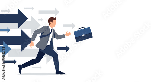 Businessperson Pursuing Ambition Under Pressure With An Ascending Arrow Infographic