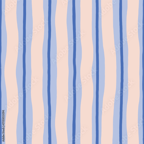 Modern seamless pattern with vertical wavy stripes. Abstract texture with hand drawn organic lines. Modern geometric design, perfect for textile prints, wallpapers, wrapping paper and backgrounds