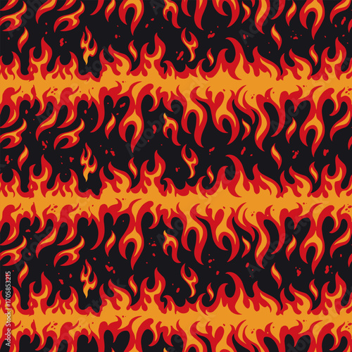 Colorful flames pattern in digital design