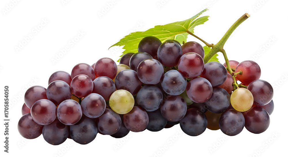 Fototapeta premium Close-up of a bunch of vibrant red and green grapes, showcasing their rich color and glossy texture against a deep black background.