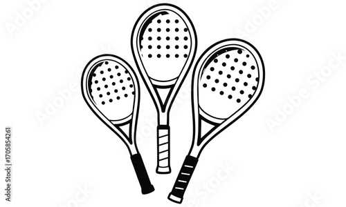 Crossed Tennis Racquets A Black and White Depiction
