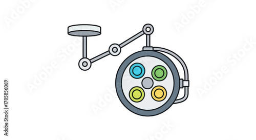 Medical Operating Room Ceiling Light with Adjustable Arm.