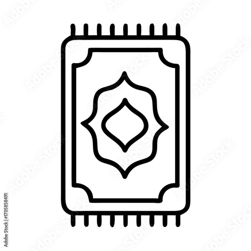 Prayer mat icon on transparent background for Ramadan celebration  