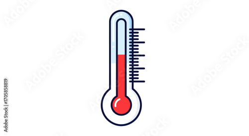 Thermometer with Red Liquid Indicating Temperature Medical Instrument.