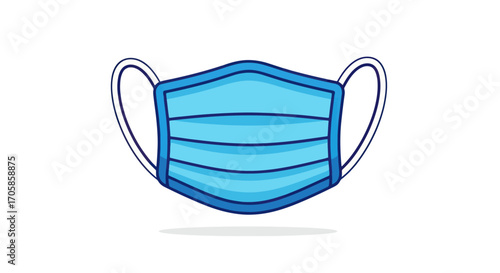 Light Blue Surgical Face Mask with Ear Loops Protective Medical Equipment.