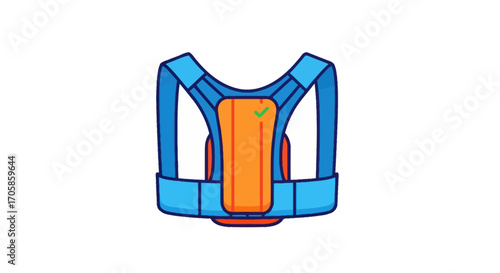 Colorful Posture Support Back Brace Illustration.