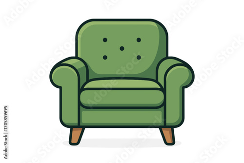 Armchair Icon – Cozy Living Room Furniture Vector