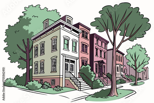 vector illustration of a city street