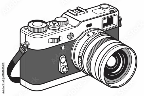 vintage photo camera vector