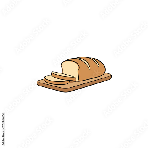A sliced loaf of bread on a wooden cutting board
