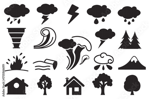 Collection of natural disaster icons