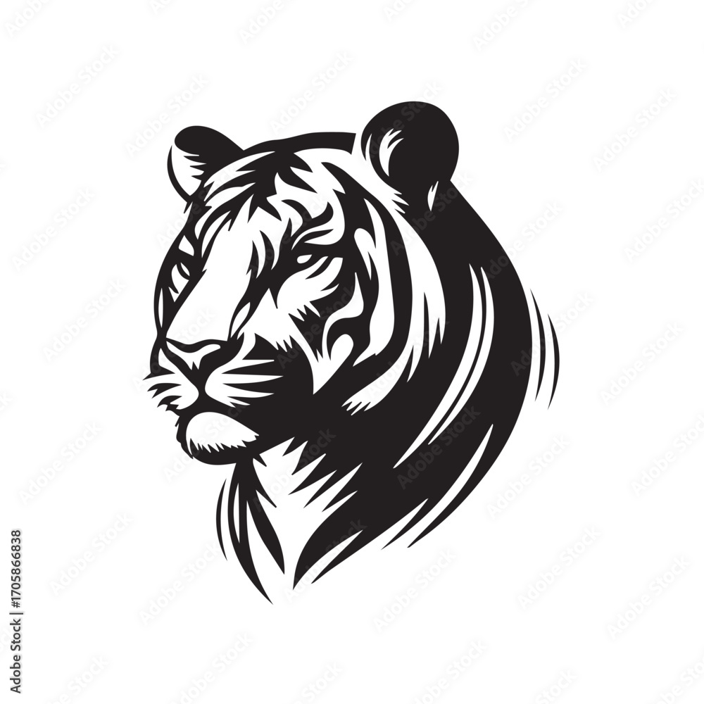 Fototapeta premium tiger head silhouette vector