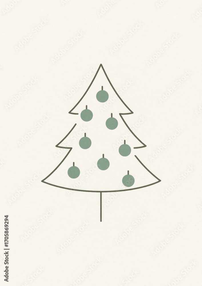 Fototapeta premium Minimalist Christmas tree design.
