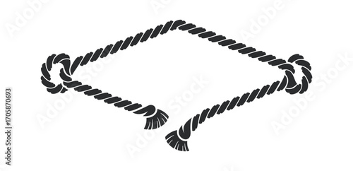 Geometric rope frame rhombus shape