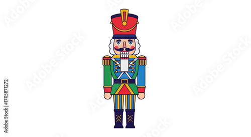 Colorful Nutcracker Soldier Figure with Festive Uniform.