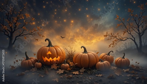 Starry Pumpkin Night