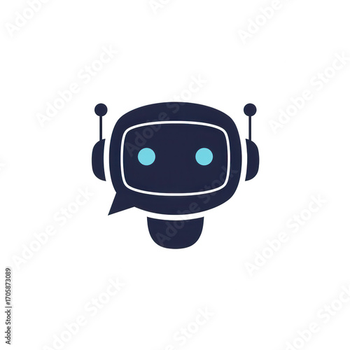 Chatbot robot head icon design isolated on transparent background