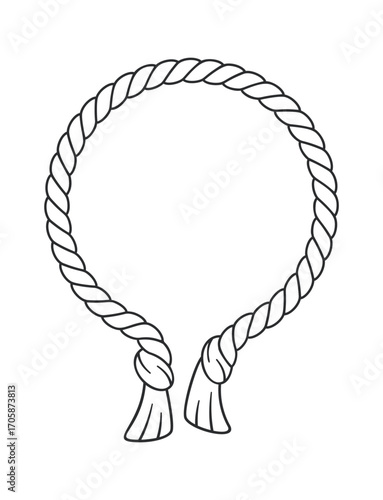 Round twisted rope frame decoration