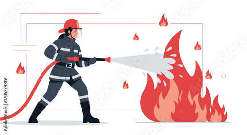 Courageous Firefighter Battles Inferno, Saving Lives And Extinguishing Blazing Flames