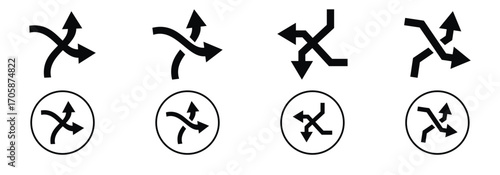 Shuffle Icons Set-Random Arrows, Music Player Control, and Loop Navigation Symbol Vector Collection.