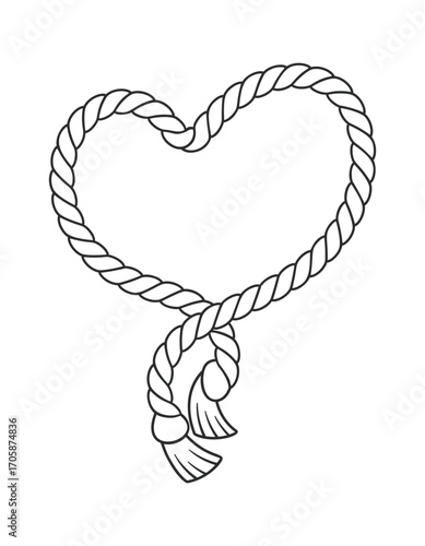 Rope frame heart romantic shape